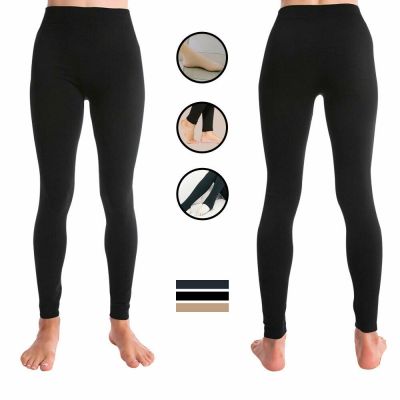 Fleece Lined Leggings Women Thick Soft High Waisted Tummy Control Thermal Pants